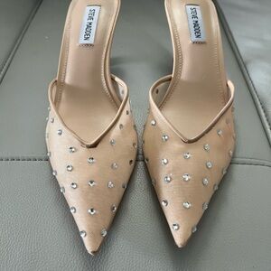 Steve Madden Nude Heels with Silver Accents